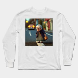 Clay old Lady Crossing the Road 3 Long Sleeve T-Shirt